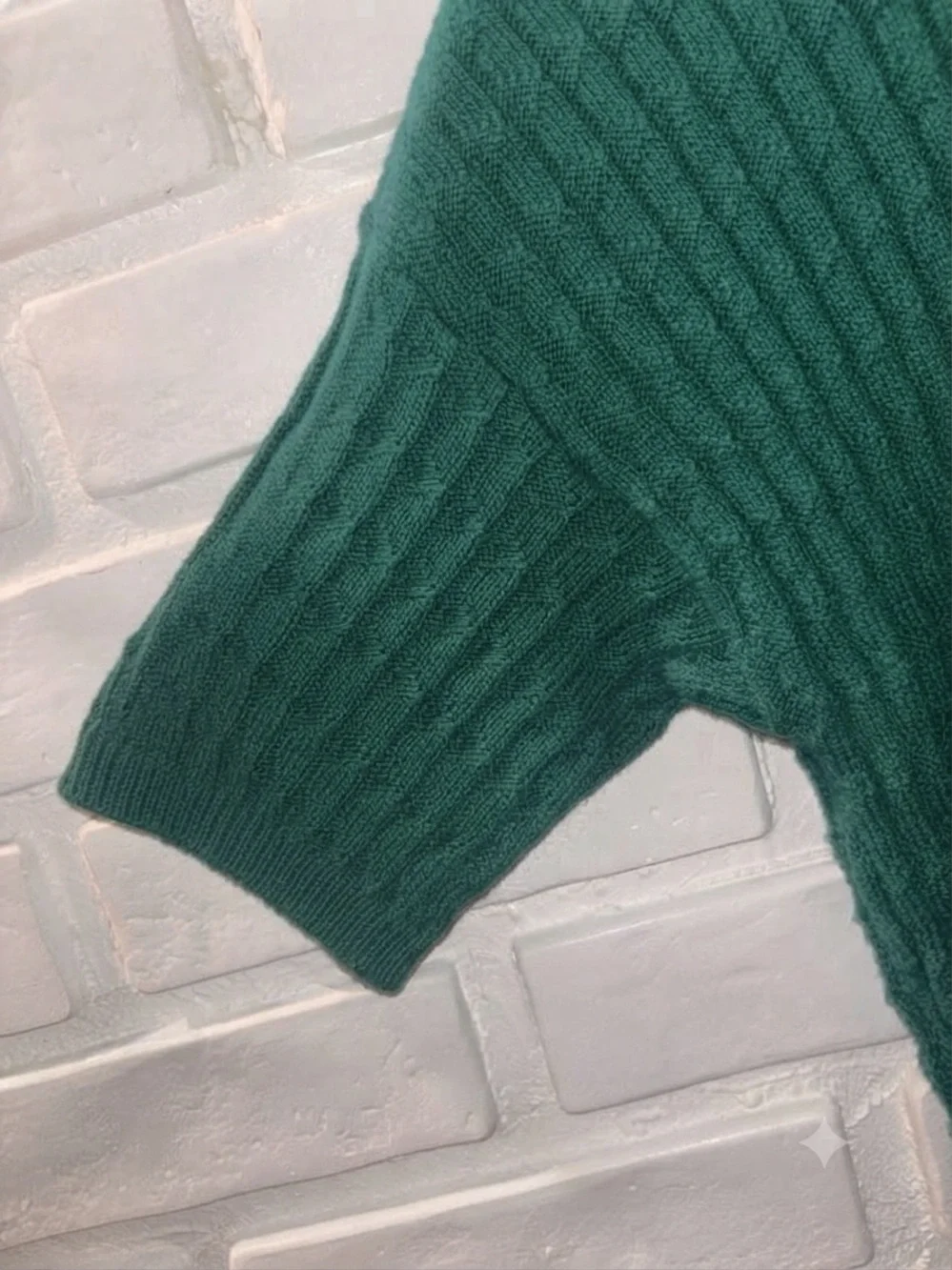 Green Ribbed Knit Women's Sweater